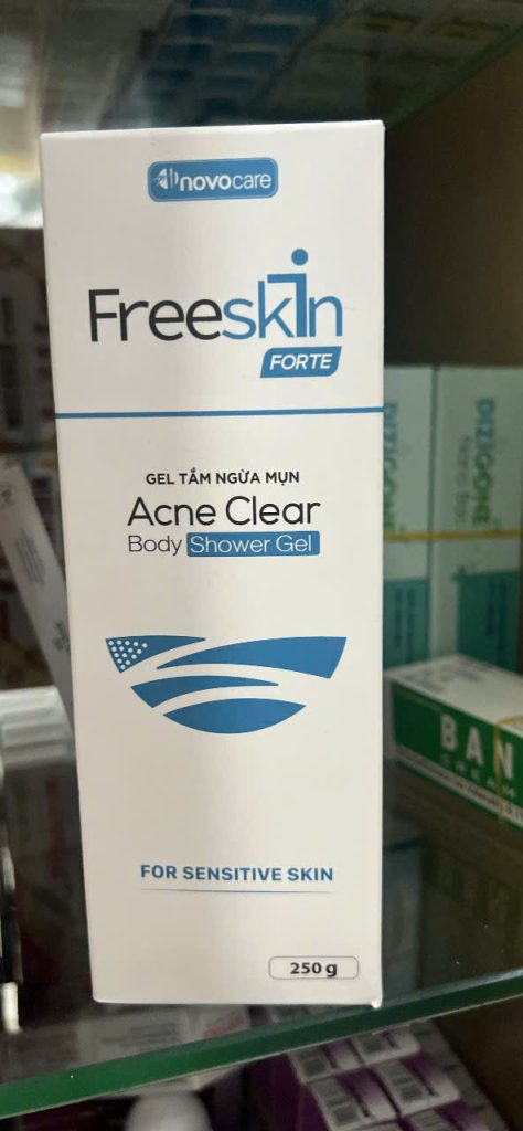 Gel tắm novocare freeskin forte acne clear body shower gel 250g