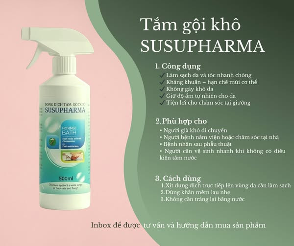 Dung dịch tắm gội khô susupharma 500ml