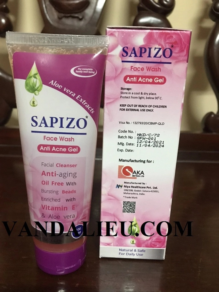 Sữa rửa mặt tr mụn sapizo face wash anti acne gel 100gm