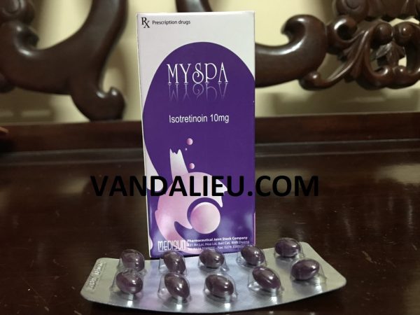 Viên nang myspa 10mg (h/30). điều trị các dạng trứng cá nặng