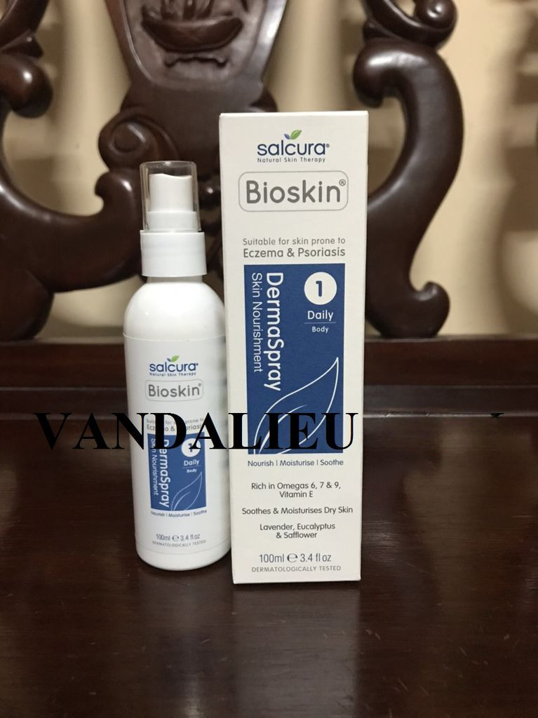 Bioskin dermaspray 100ml -xịt dưỡng da , hỗ trợ điều trị eczima , vẩy nến , mề đay , khô da, viêm da cơ địa