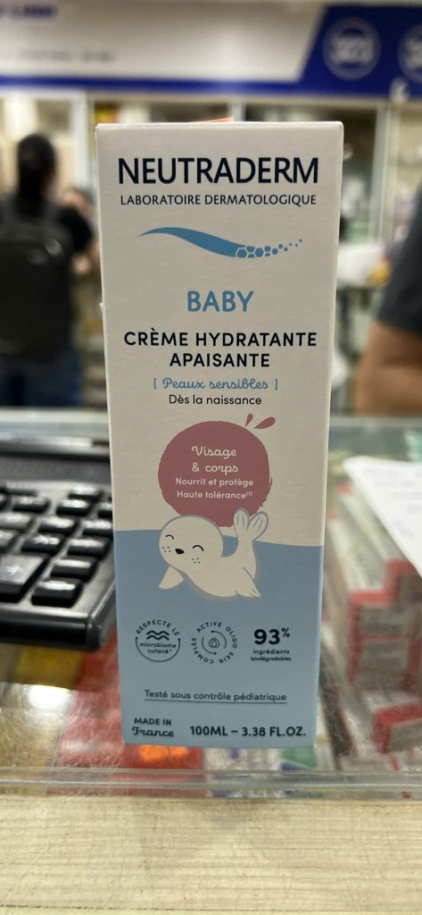 Kem dưỡng ẩm cho bé neutraderm baby crème hydratante apaisante 100ml