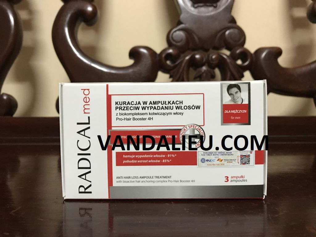 Radical med 3 ống * 5ml. tinh chất ngăn ngừa rụng tóc cho nam.