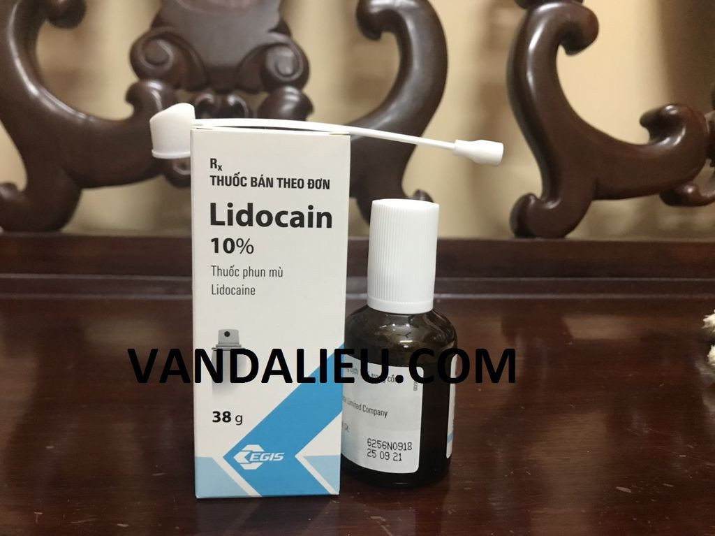 Dung dịch xịt phun mù gây tê lidocain 10% 38g.