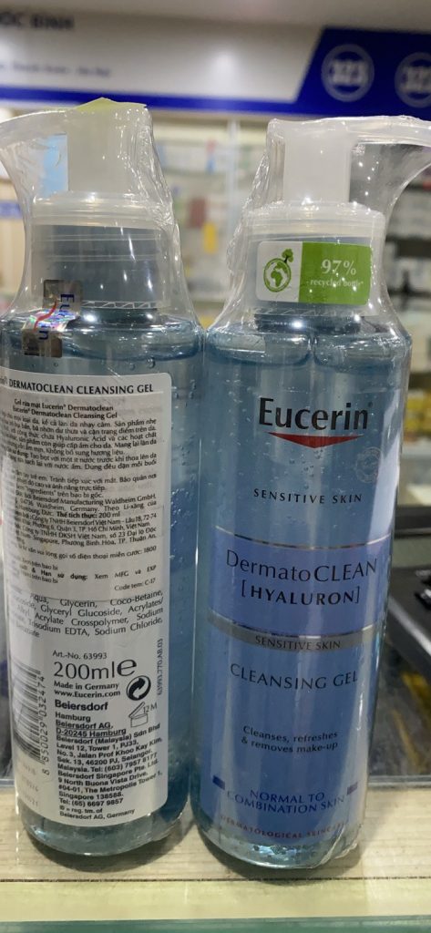 Gel rửa mặt eucerin dermatoclean cleansing gel 200ml