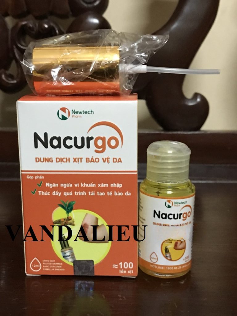 Nacurgo 12ml (100 lần xịt). dung dịch xịt tạo màng sinh học bảo vệ da tổn thương