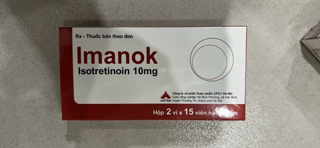 Viên uống imanok (isotretinoin 10mg) điều trị mụn trứng cá nặng (2 vỉ x 15 viên)