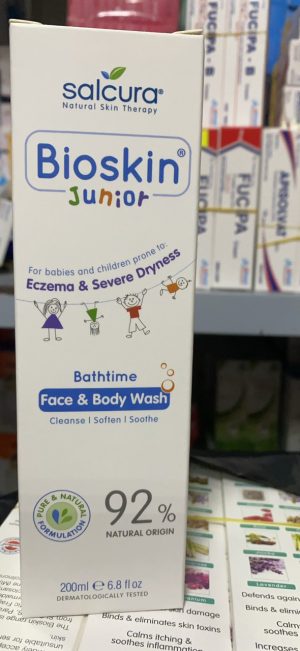 Bioskin junior bathtime face & body wash 200ml - sữa rửa mặt và tắm toàn thân cho trẻ em
