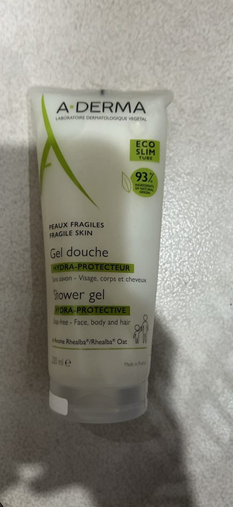 Gel rửa mặt, tắm gội a derma gel douche shower gel hydra protective 200ml