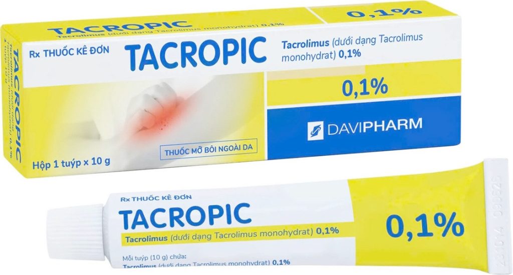 Mỡ bôi ngoài da tacropic 0,1% 10g.