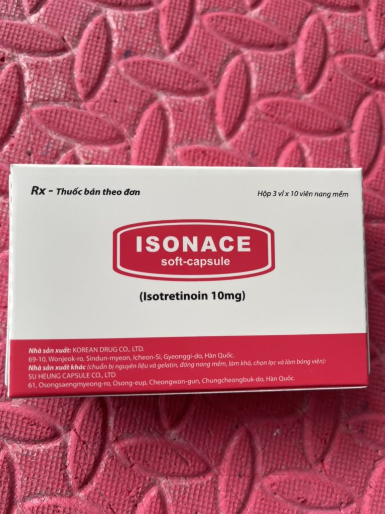 Viên nang đẩy mụn isonace 10mg (hộp 3 vỉ x 10 viên )