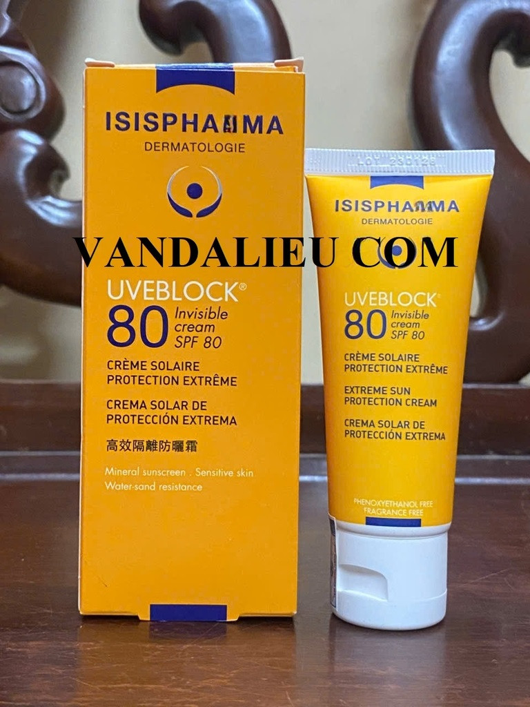 Kem chống nắng isis pharma uveblock 80 spf 80+ invisible cream 40ml.