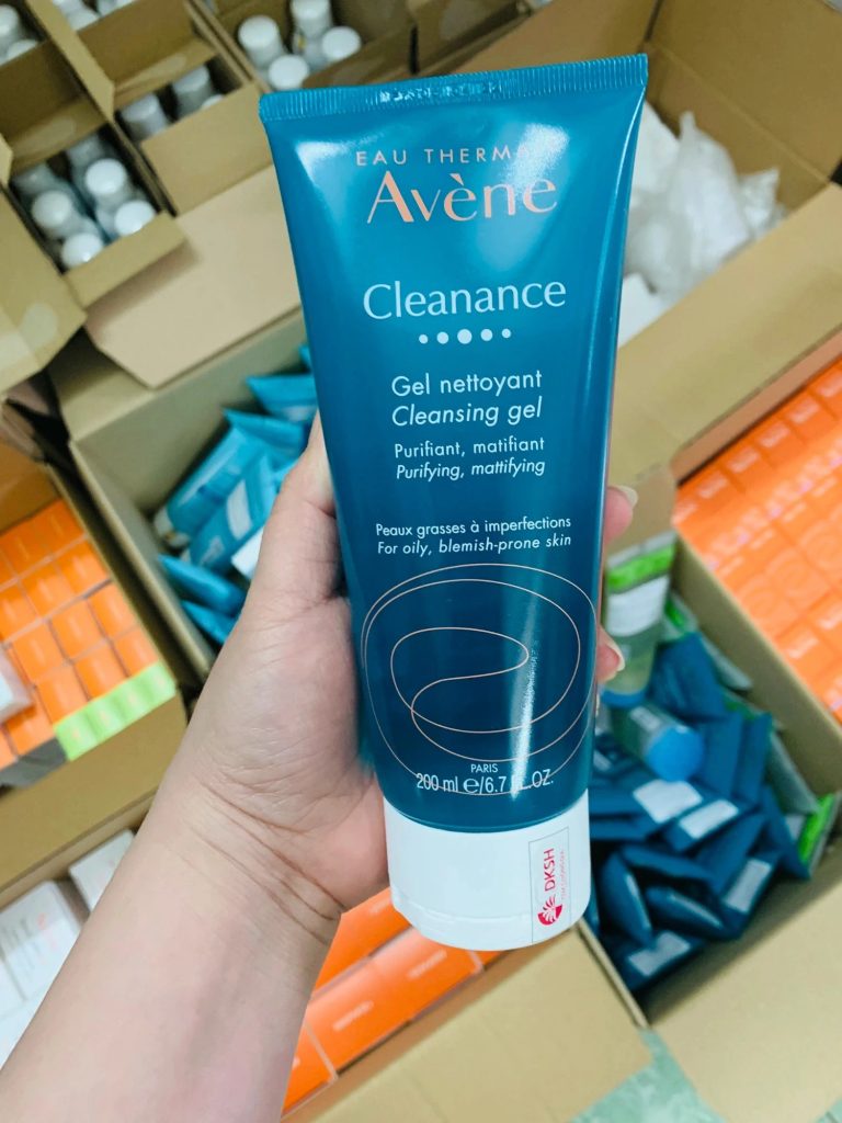 Avene cleanance gel nettoyant cleansing gel 200ml. gel rửa mặt không xà phòng cho da nhờn mụn.