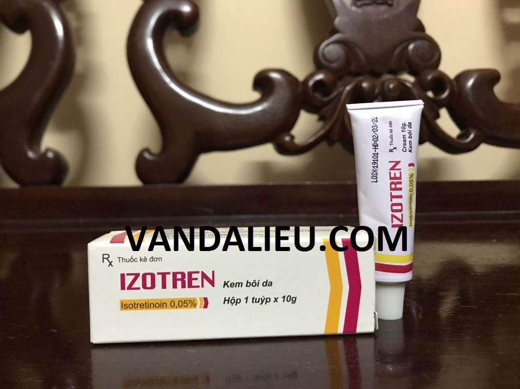 Izotren cream 0,1% 10g. điều trị trứng cá từ thể nhẹ đến trung bình.